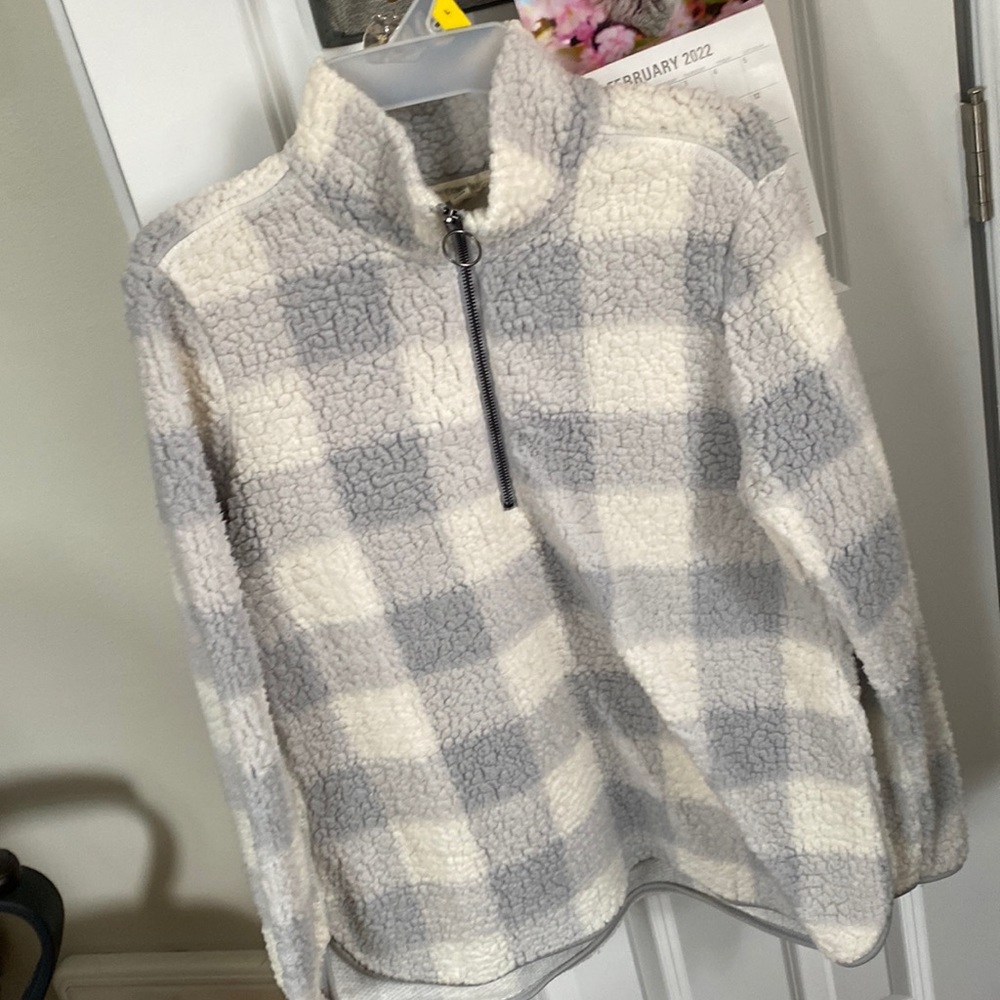 Fuzzy Warm checkered pullover